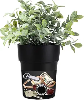Artificial Flowerpot - Fake Flower Pot Containers, Hidden Compartment and S | ecure Lock, Realistic Money Storage Safe Box | for Valuables Money Keys Watches Garden Travel Dorm Yard Front Door Entryway D