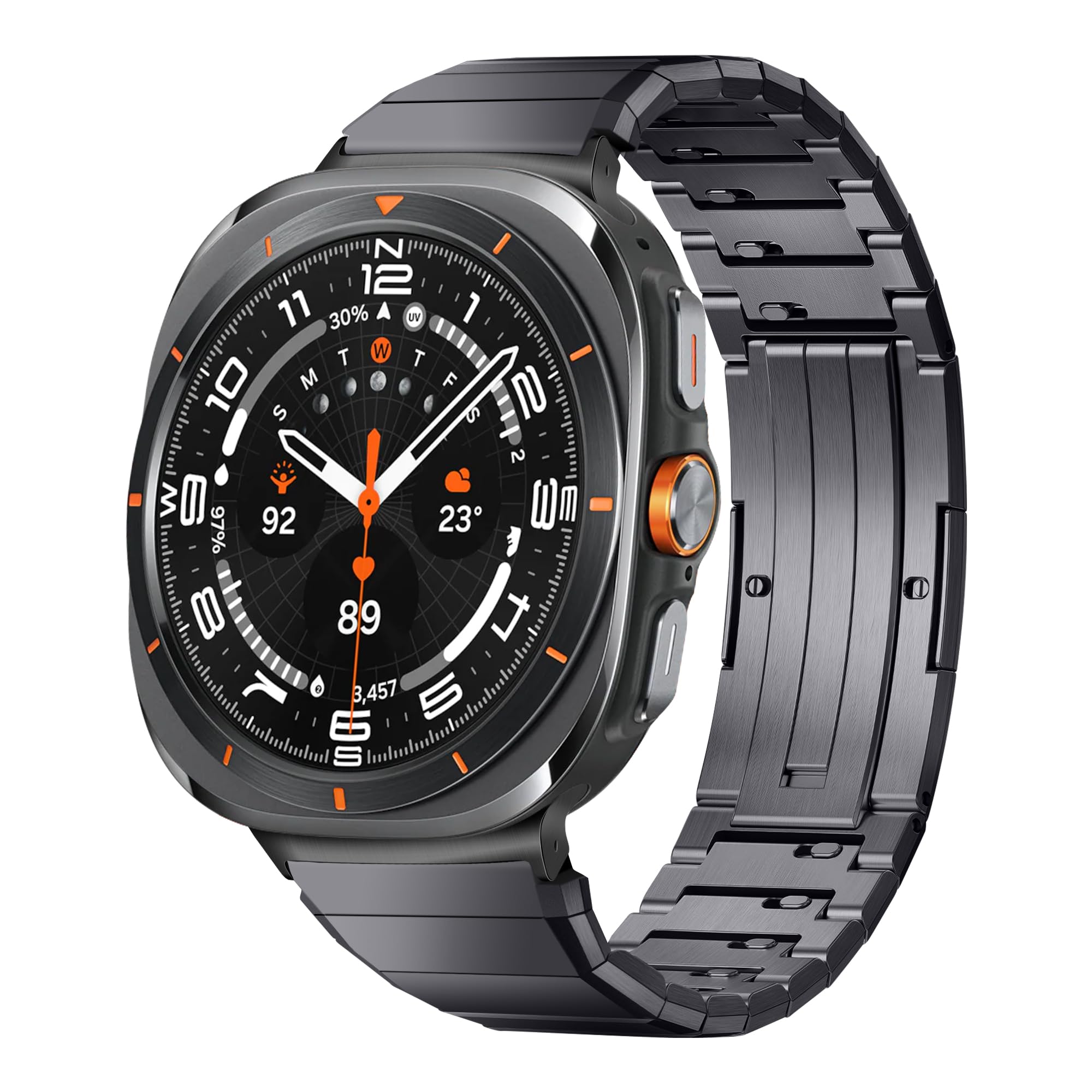 Bracelet de rechange compatible avec Samsung Galaxy Watch Ultra en titane 47 mm One Click Galaxy Watch Ultra 2024 2025 avec fermoir pliable