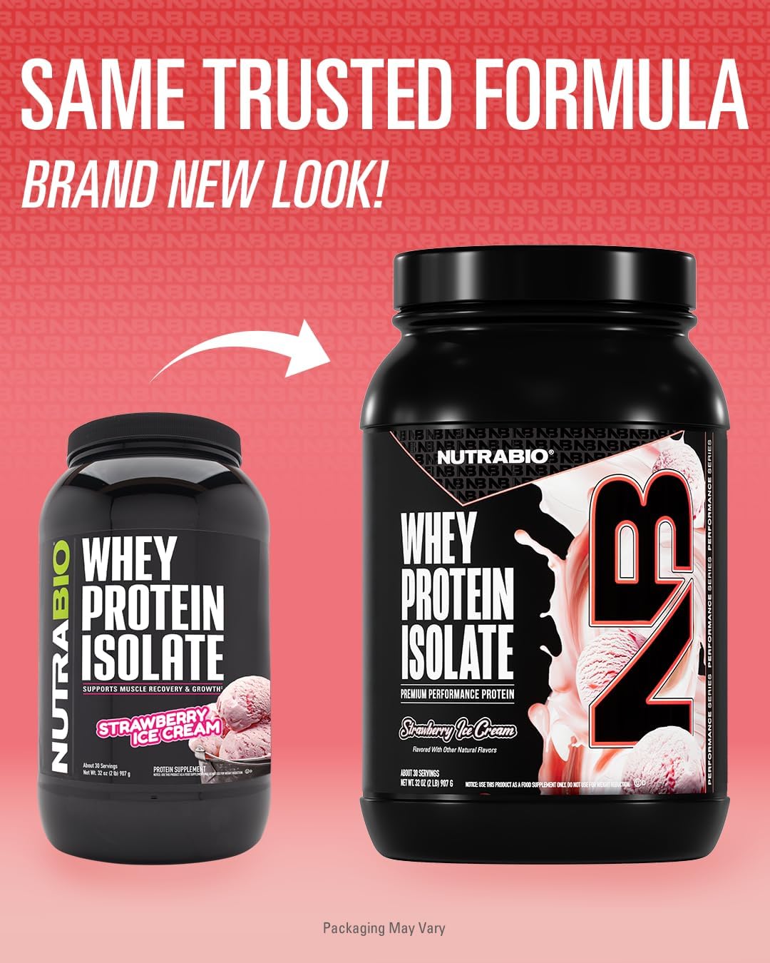 NutraBio 100% Whey Protein Isolate Protein Powder, 25g Protein with Complete Amino Acid Profile, Non-GMO, Soy & Gluten Free, Low Carb, Low Calorie Whey Protein Powder, Strawberry Ice Cream, 2 Lbs - Image 2