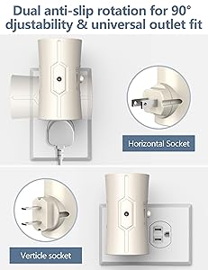 fesnne Night Light, LED Night Lights Plug into Wall 2 Pack Blue 0-100LM Adjustable Brightness Light Sensor Plug in Night Light for Hallway, Bathroom, Adult