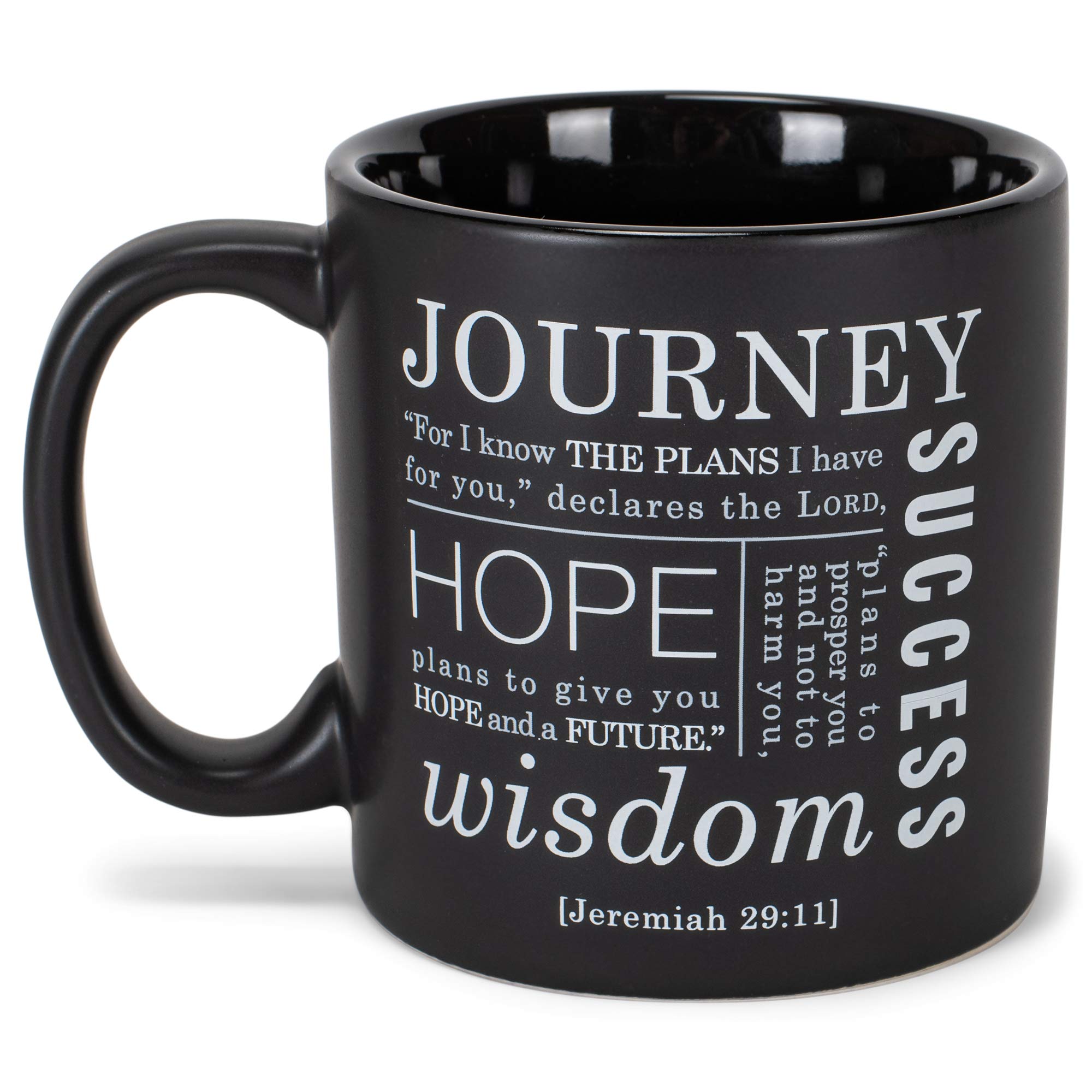 Lighthouse Christian Products Journey Ceramic Mug, Black