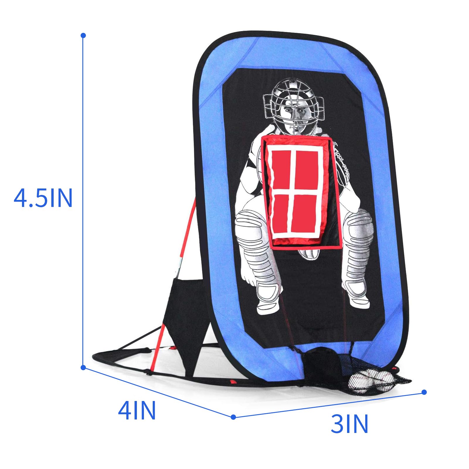 Gulfmore Baseball Pitching Target Net for Kids,Pop-Up Batting Pitching Net with Strike Zone Target, Portable Baseball Softball Catcher Net with Ball Collection