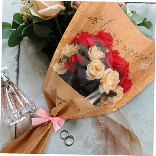 Miniatura 2 de VILLCASE 20pcs Bolsa de embalaje de flores Papel de embalaje de flores Regalos de flores Papel de regalo de papel marrón Papel de regalo de ramo de