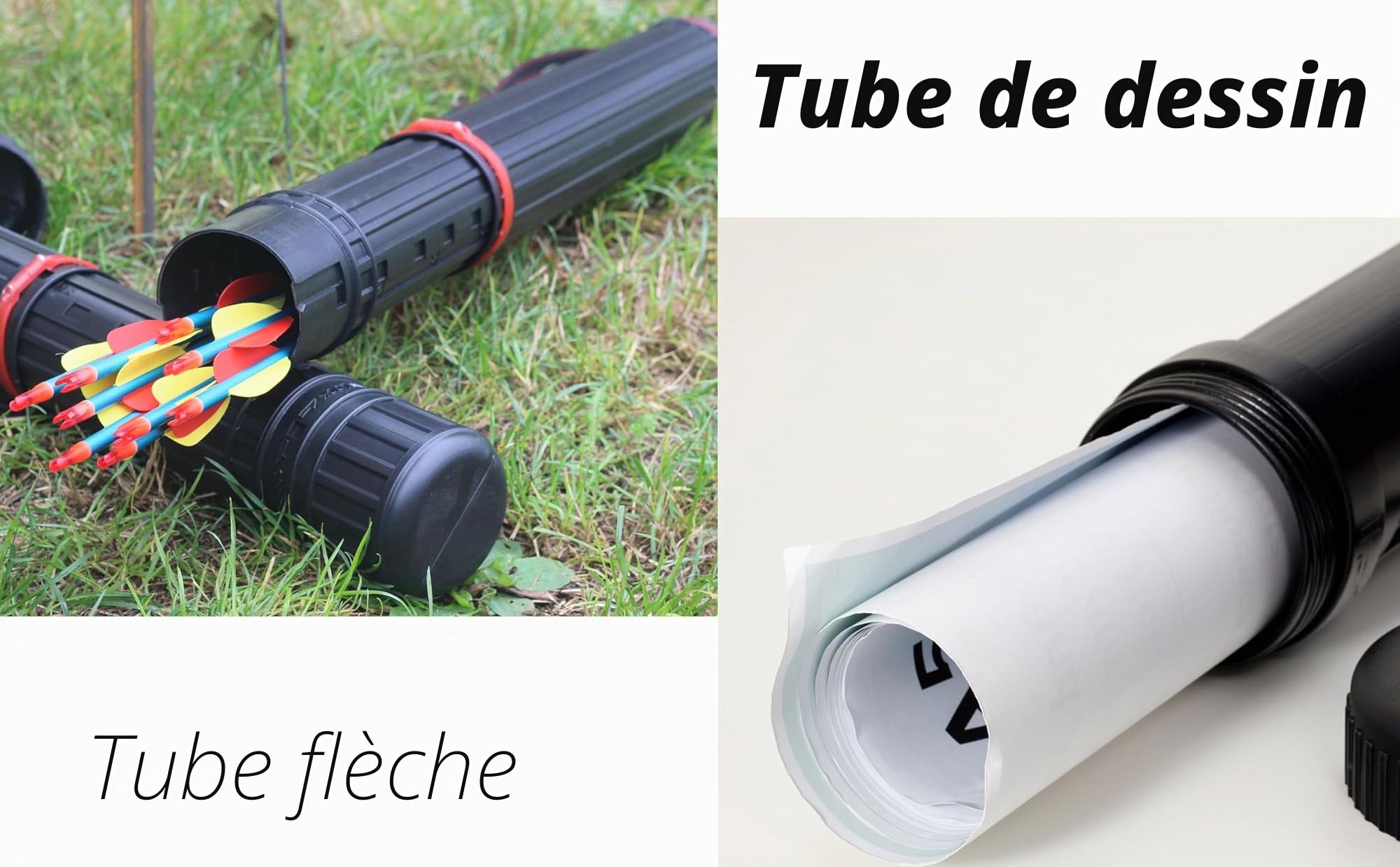 Exerz Consommables Tubes d'art/Affiche/Tube De Rédaction, Pack De 2 Pièces. Télétube Compact Ajustable, Artistes Et Étudiants en Art, Conserver des Oeuvres d'art, Dessin. Courroie De Transport.