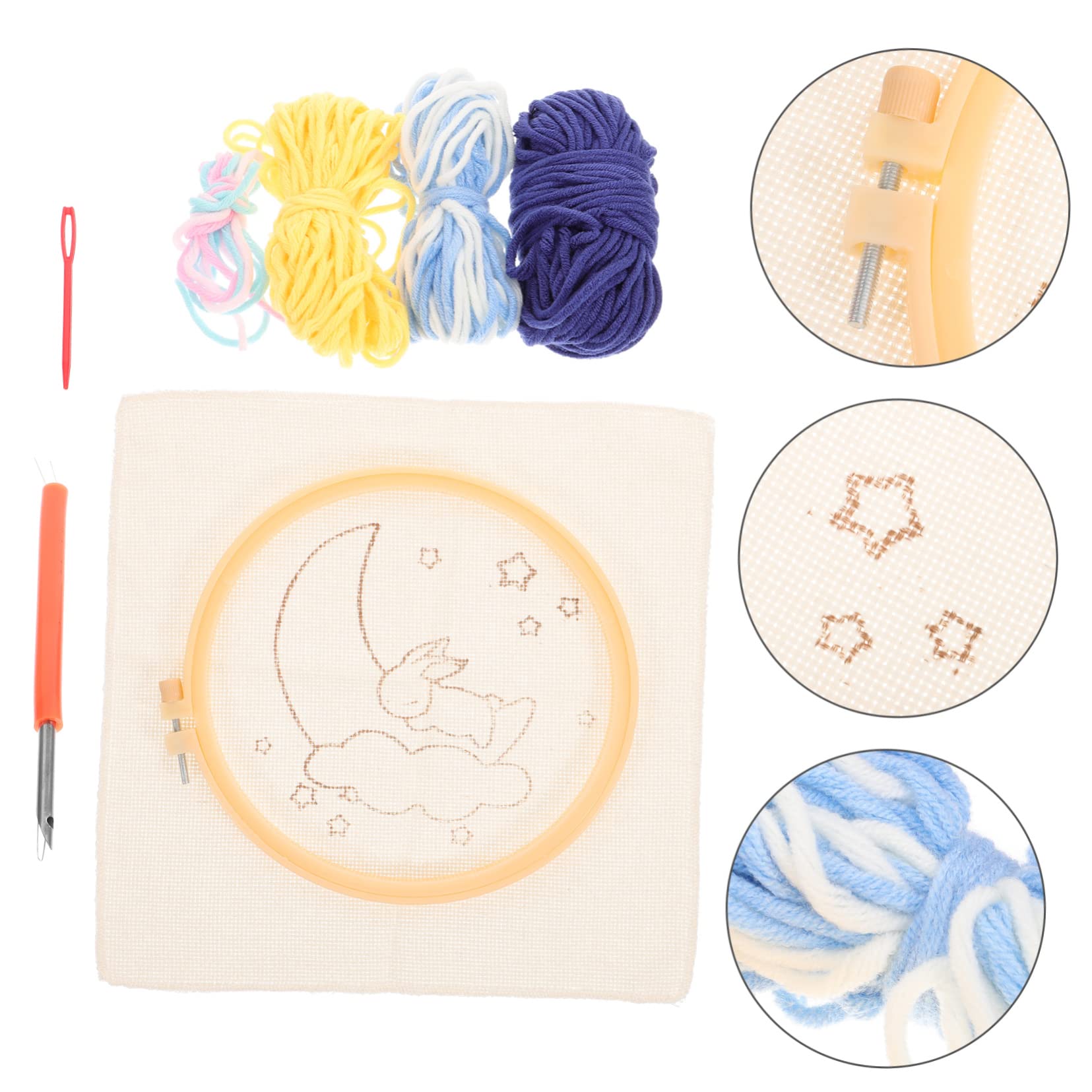 Lurrose 3sets Kit Di Ricamo Per Principianti Con Aghi Da Punzonatura Completo Per Adulti Facile Da Usare Per e Attività Creative Include Strumenti e Accessori Per Ricamo Decorativo