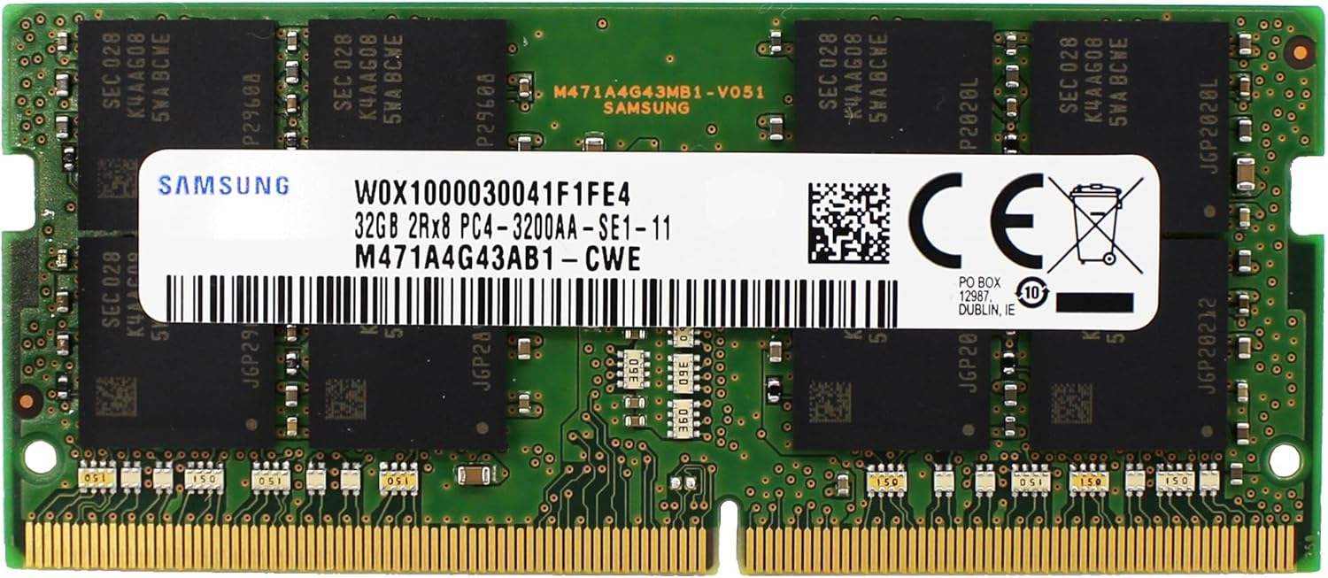 Sam Original 32GB (1x32GB) DDR4 3200 MHz PC4-25600 SODIMM 2Rx8 CL22 1.2v 260-PIN Memory RAM Laptop Notebook Module Upgrade M471A4G43AB1-CWE M471A4G43CB1-CWE Adamanta