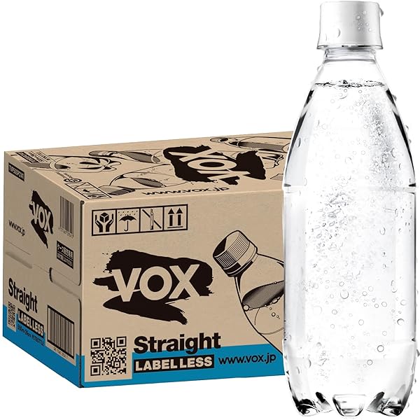 VOX(ヴォックス) 強炭酸水 ストレート 無糖 500ml ×24本 ラベルレス
