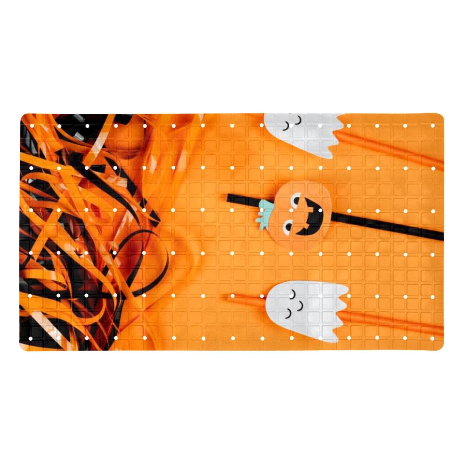 Alfombrillas de ducha antideslizantes lavable a máquina con ventosas y dibujos de calabaza ghost