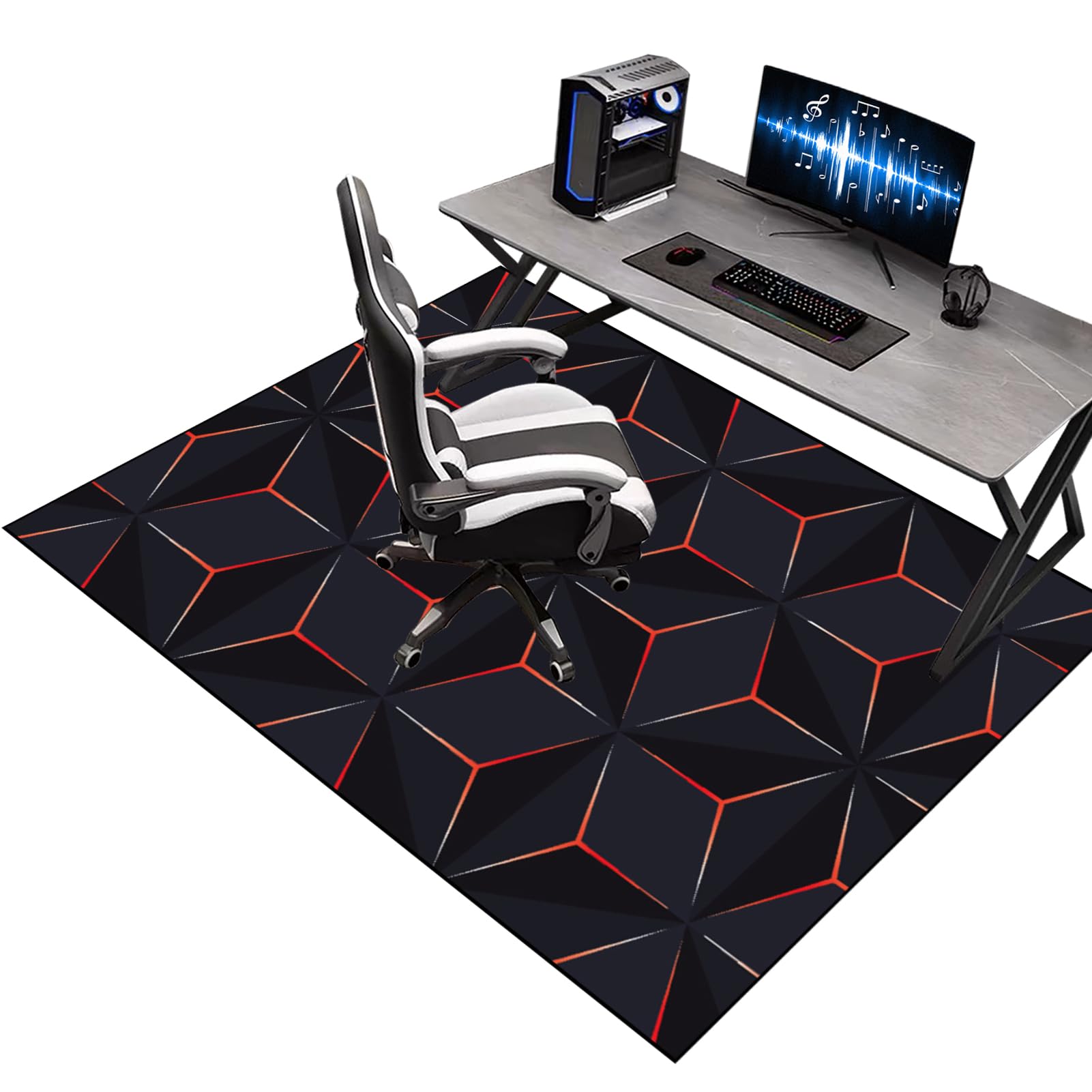 Kqiejuy Colorb43 Office Gaming Chair Mat For Carpet, 120 X 140 Cm, Heavy Duty Floor Protectors For Rolling Chairs