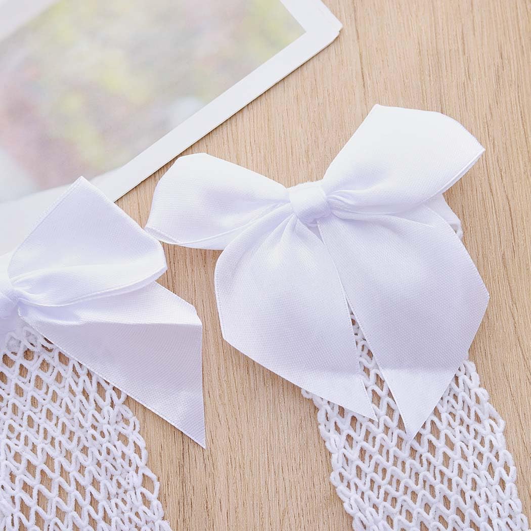 Fishnet Sheer Socks Bow Mesh Net Socks Elastic Hollow Short Sock for Women 2 Pairs - Image 7