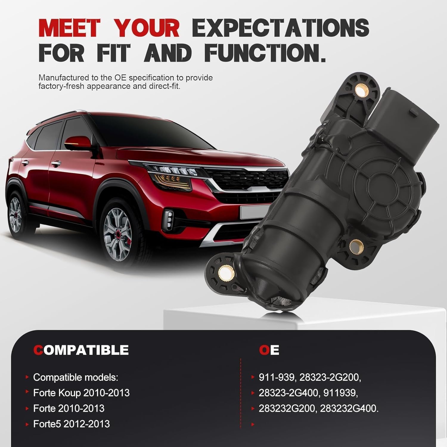 911-939 Engine Intake Manifold Runner Control Valve for Forte Koup, Forte 2010-2013, Forte5 2012-2013, Engine VCM Control Solenoid Replace OE 28323-2G200, 28323-2G400