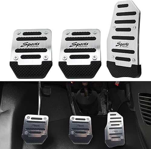 Flygun Pack-3 Juego de almohadillas antideslizantes para pedal de automóvil, fundas para pedal de acelerador, protectores de pedal de freno de