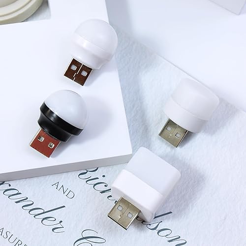 Miniatura 4 de 8 luces nocturnas USB, mini bombilla LED enchufable, luz ambiental LED flexible, luz de ahorro de energía para dormitorio, baño, guardería, pasillo,