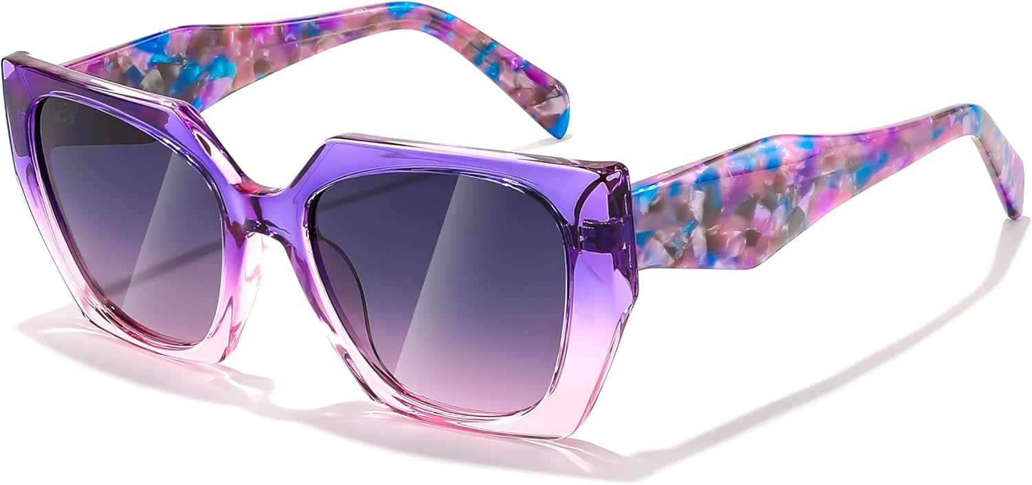 FEISEDY Trendy Polarized Sunglasses, Oversized Irregular TR Frame for Women Men, Retro Shades UV400 B0016 - Image 8