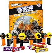 PEZ Candy Mini Halloween Candy Dispensers Trick or Treat Favors, Bag of 12, Orange, 0.32 Ounce (Pack of 1)