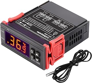 Aideepen STC-1000 Temperature Controller, AC 110V-220V 10A Digital Thermostat with Temperature Sensor Probe NTC 10K, Heat/Cool for Fermentation Hatch Freezer Aquarium