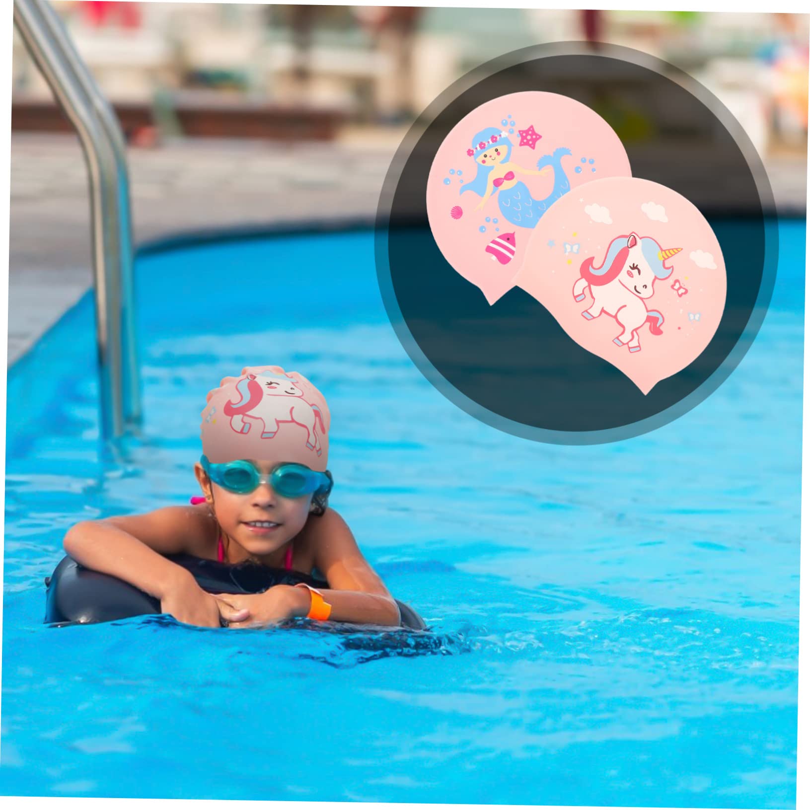 Yardwe 4 Set di Cuffie da Nuoto in Silicone per Ragazzi E Ragazze Facili da Indossare Togliere 2 Pezzi * 4