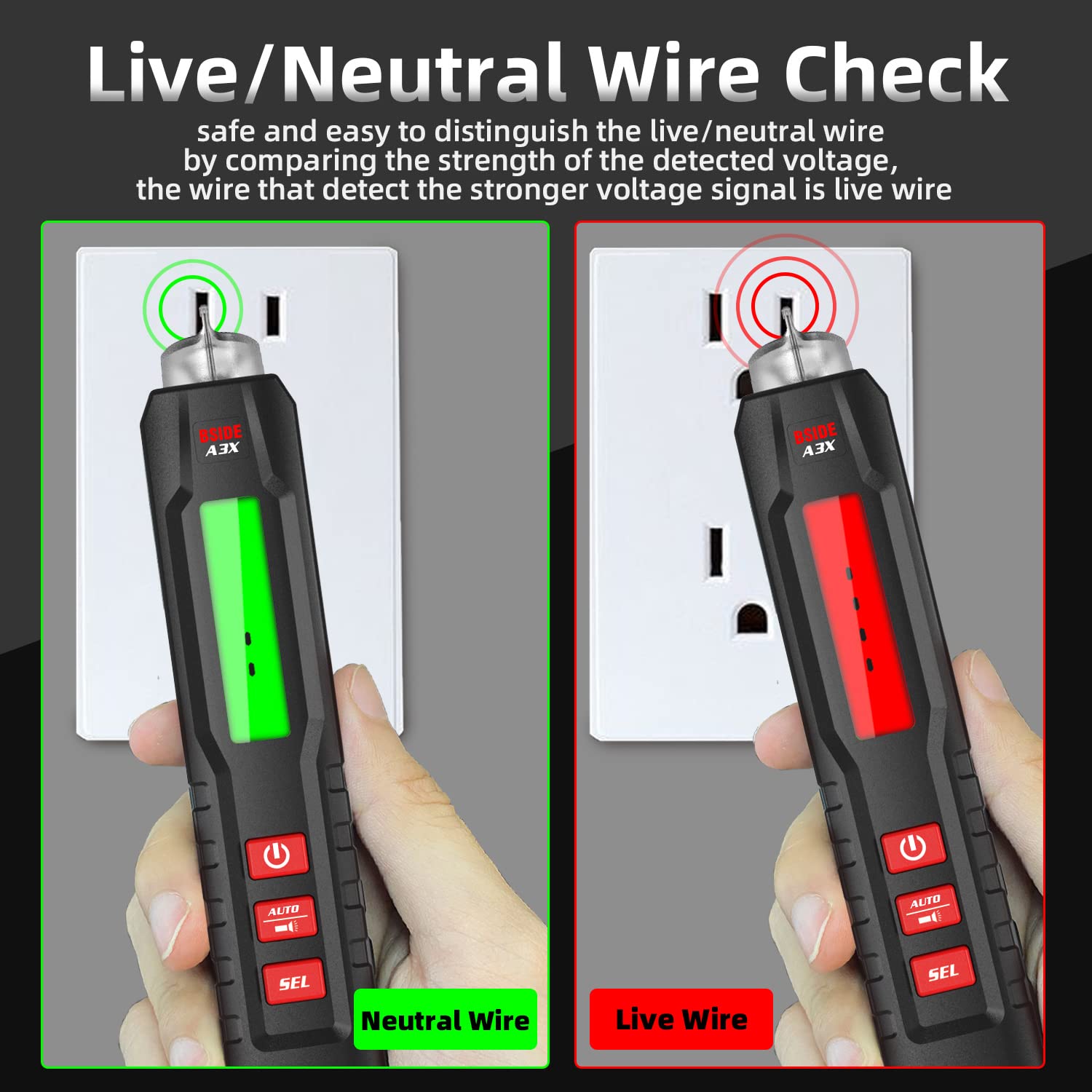 BSIDE A3X Multimeter performing automotive circuit test