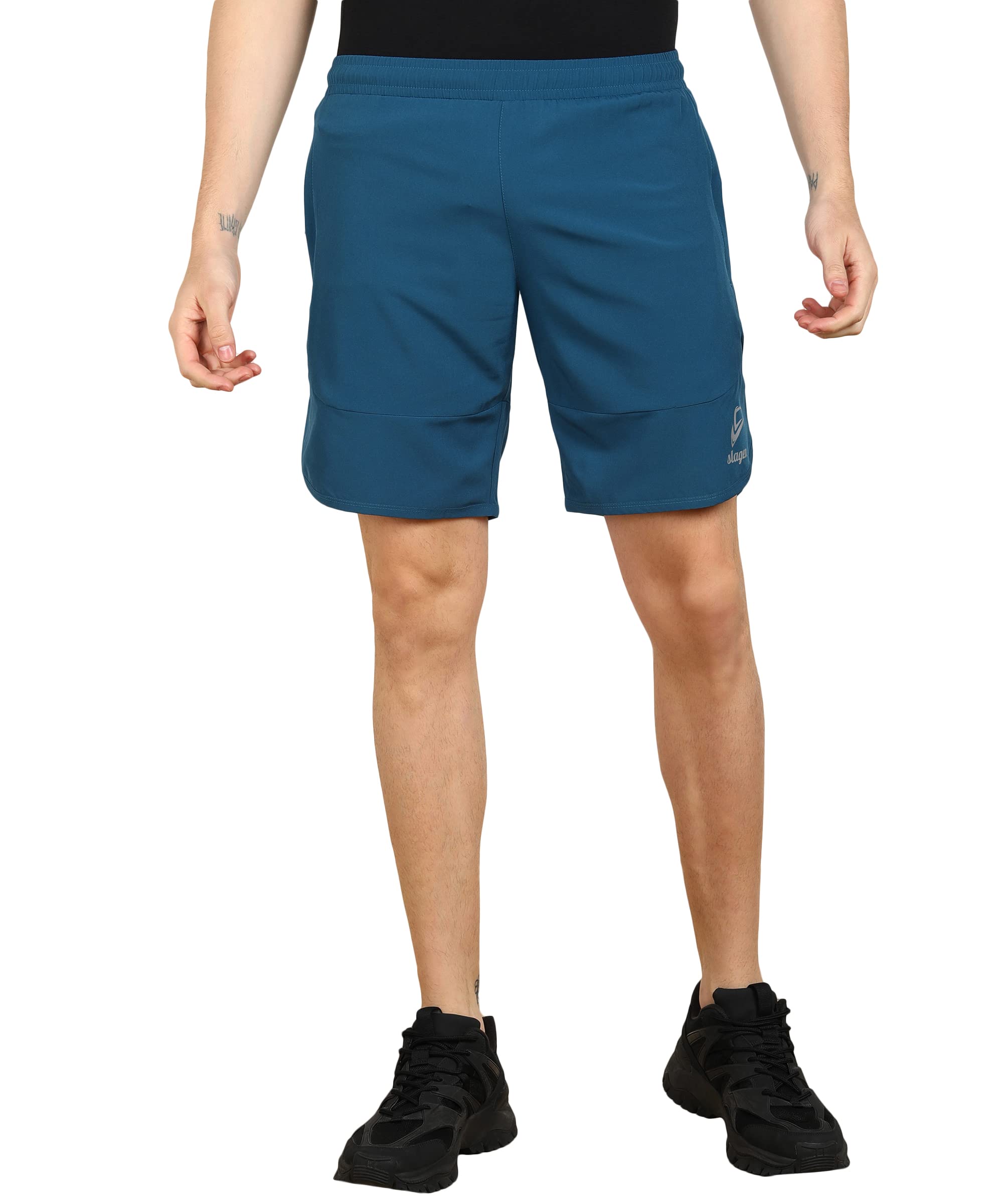 slagen Cotton Shorts for Men Summer Active Wear | Work, Casual, Home, Sports Wear | Dry fit Stretchable | Waist Elastic Gym Fitness | Solid Nikkar-picture-20