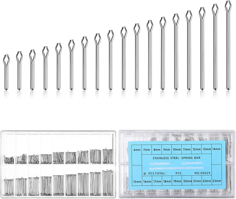 Mabor 360 Pieces 6-23mm Watch Band Link Cotter Pin Assortment Stainless Steel Watch Bracelet Watch Pins Replacement Kit Watch Link Removal Tool for Watchmaker Repair
