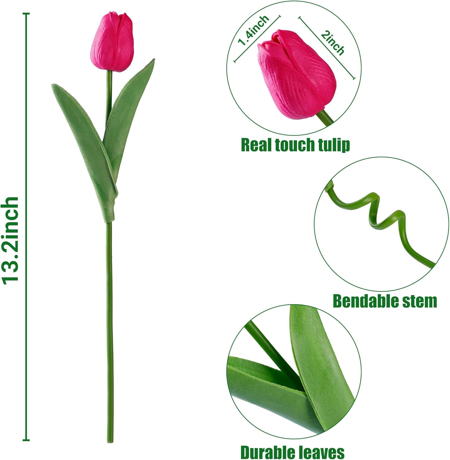 Sggvecsy 30 Pcs Fake Tulips Artificial Flowers Real Touch PU Faux Flowers Tulip Stems for Wedding Spring Bouquet Floral Arrangement Home Office Party Decorations for Mother's Day (Multi Colors) - Image 6