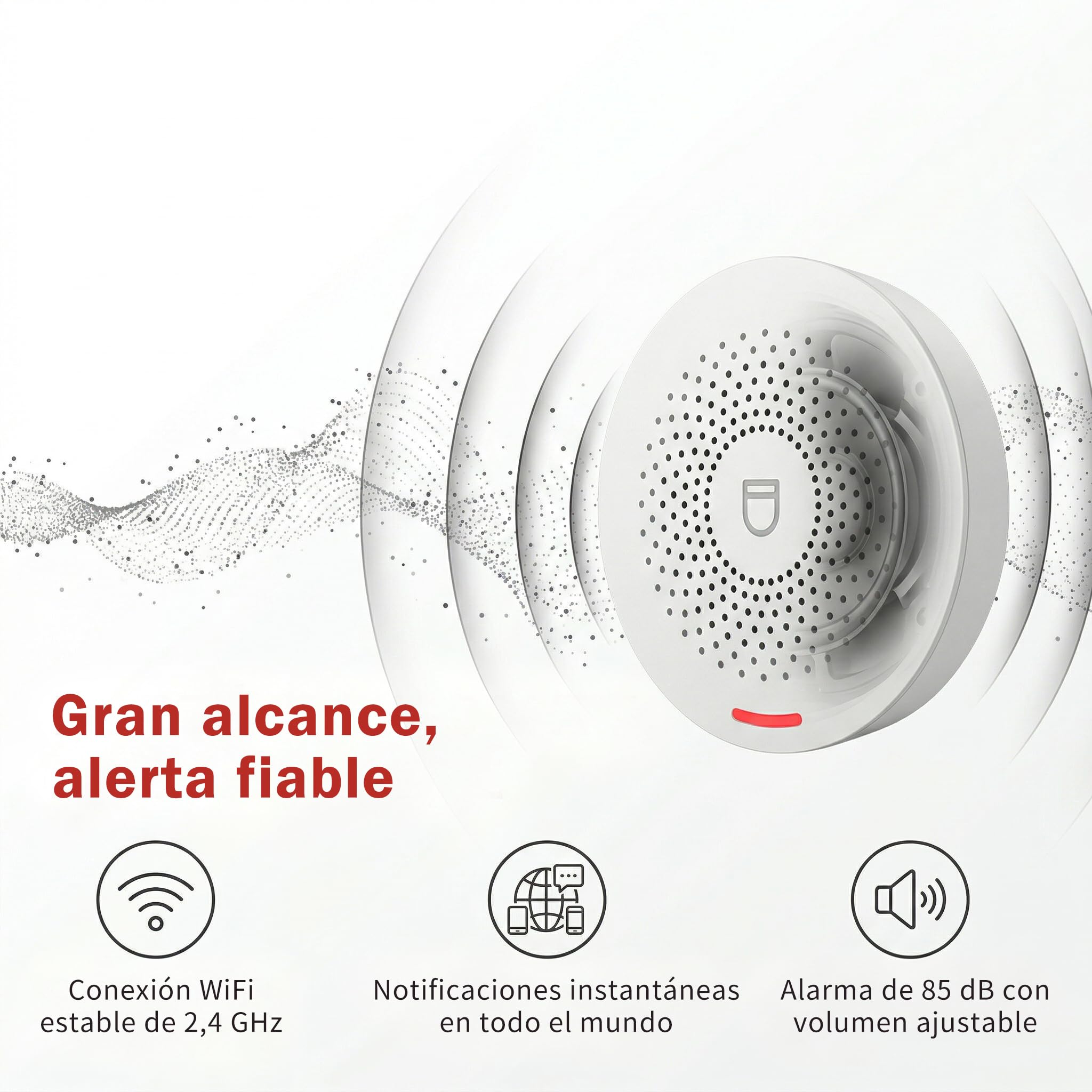 Pulsera con Botón de Emergencia para Ancianos con WiFi, Avisador Personas Mayores sin Suscripción, IP55 Impermeable, Alarma 85 dB, Notificaciones por App y Volumen Ajustable (Kit de 4)