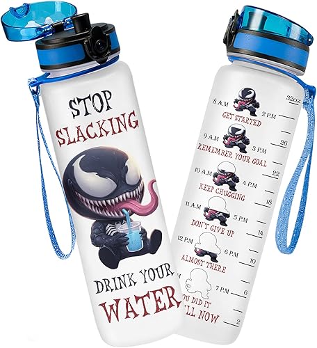 Miniatura 14 de Botella Rastreadora de Agua de Dibujos Animados de Perro de 32 Oz, Botella de Agua Aislada con Lindo Personaje de Perro Lindo perro,Azul 2,azul