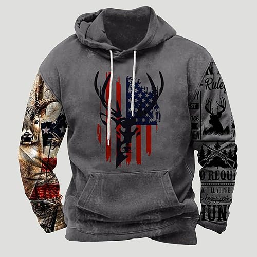 Vista 2 de Hoodies for Men Pullover, Men's Workout Hoodie Lightweight Aztec Ethnic Hooded Sweatshirt Casual Ethnic Print Tee
