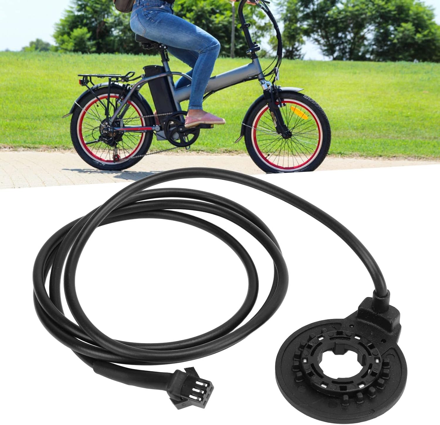 Assist Sensor, Left 36V 48V Electric Pedal Assist Sensor Connector Shockproof for Riding