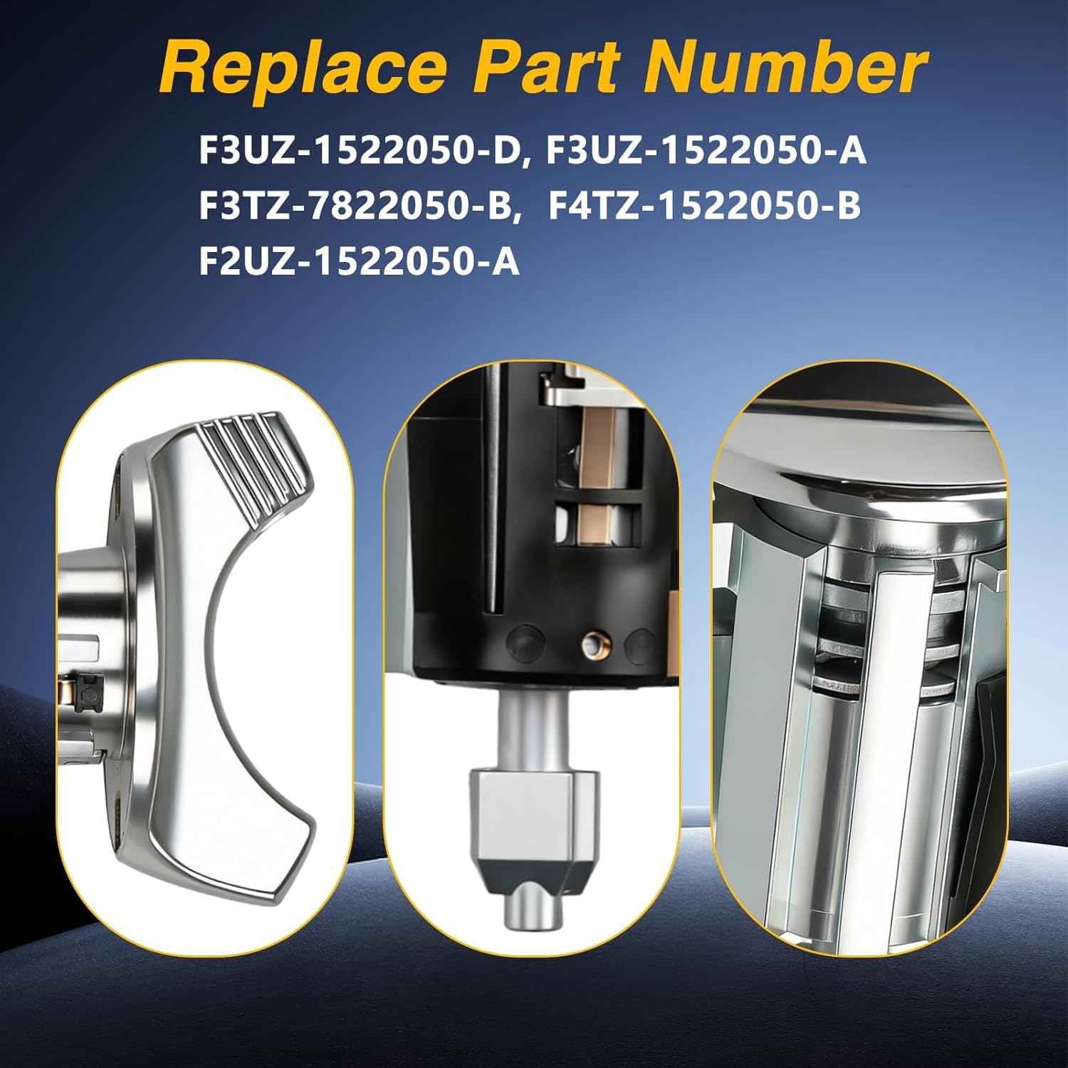 Door Lock Cylinders Set & Ignition Switch Lock Cylinder with Keys Compatible with Ford Aerostar Ranger Bronco E150/250/350 F150/250/350 Replace # F3UZ-1522050-D, F3TZ-7822050-B