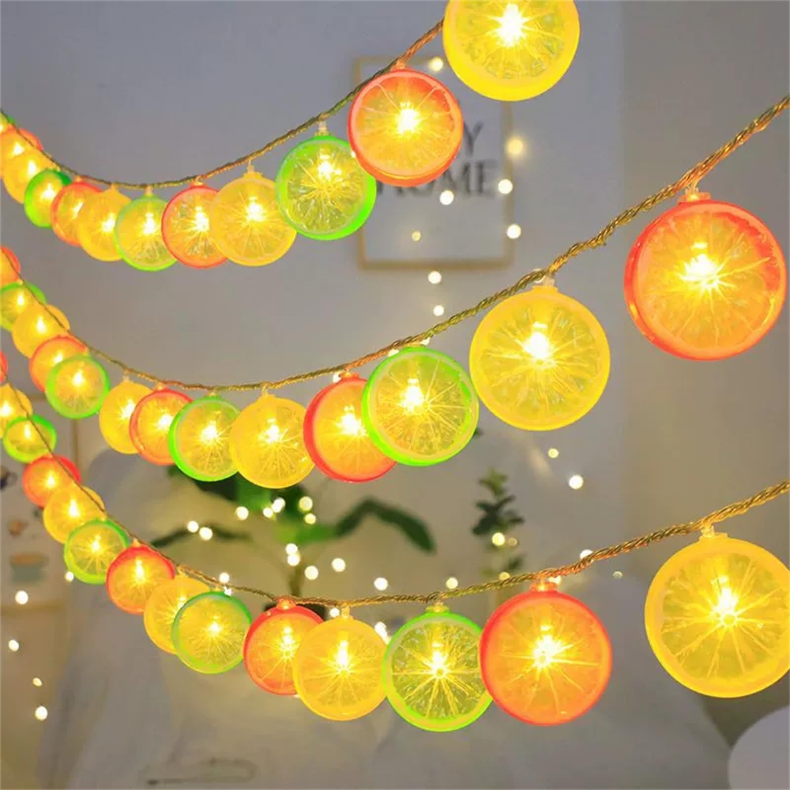 FANSU Fruit Pattern LED Garden Lights, 8 Modes Indoor/Outdoor Solar String Lights, Solar Lights Outdoor Garden, for Patio Yard Home Christmas Parties Wedding Decorations (Colorful,7m/50 LED)