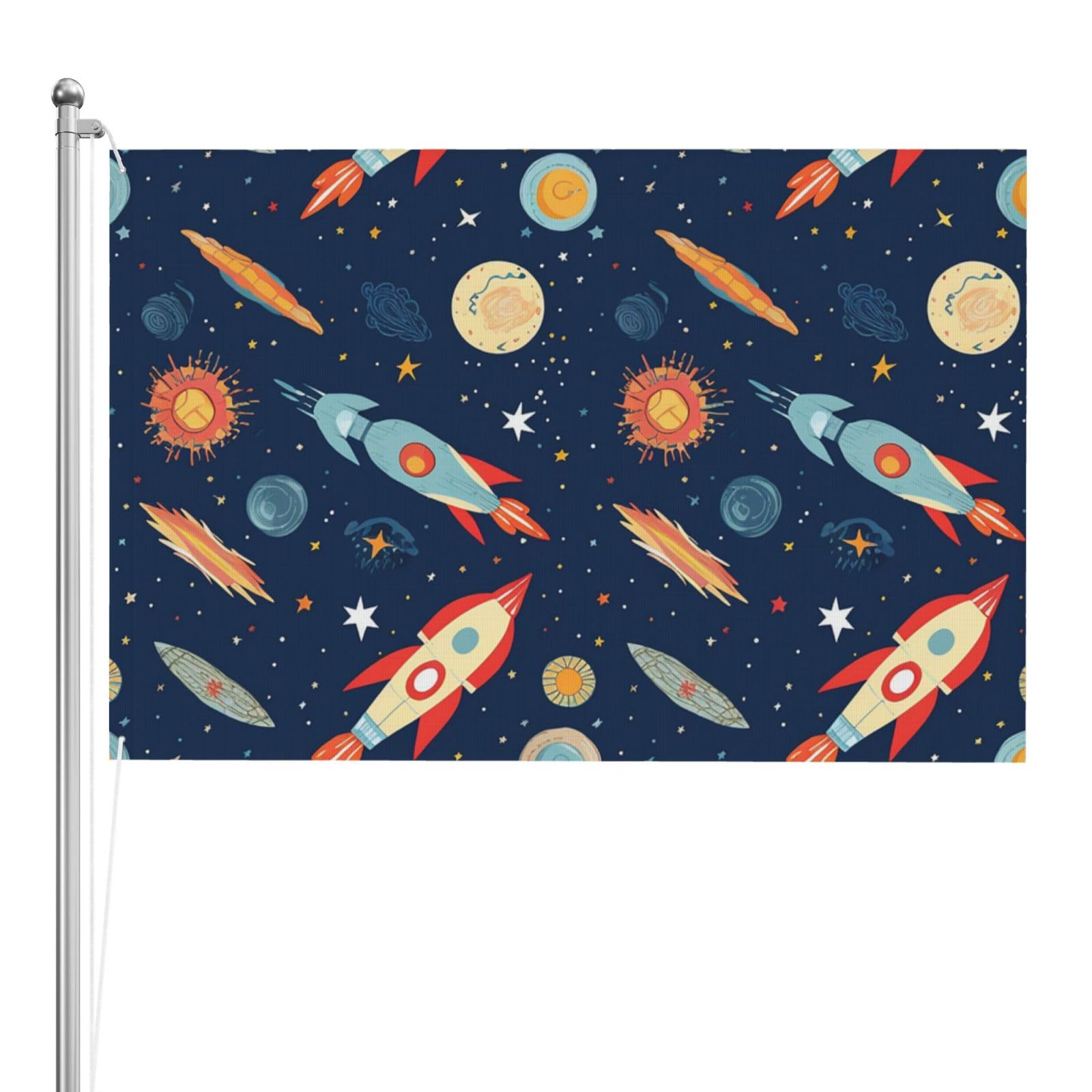 Drapeau fusée dans l'espace double face résistant pour bannière de jardin - 8