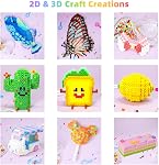 Kit de Perles Fuse - 36 Couleurs 11,000 Perles Fondantes DIY Set d'Artisanat pour Enfants avec 5 Plaques à Piquets, Papier à Repasser, Accessoires de Chaîne, Jouets d'Anniversaire pour Garçons Filles