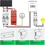 2P 40KA Protecteur de surtension DC 1000V Solaire PV Appareil d'arrêt de foudre pour Rv, Système de protection contre la foudre à domicile 35mm DIN Montage ferroviaire (2pcs)