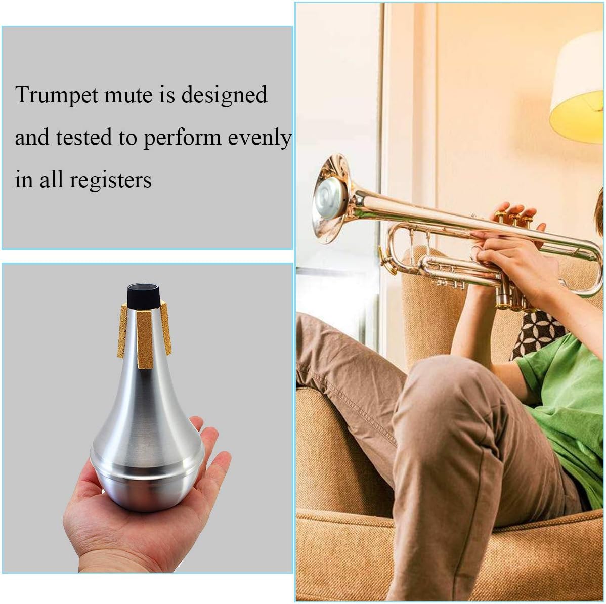 Trumpet Straight Mute,HoFire Lightweight Aluminum Practice Trumpet Mute Silencer : Musical Instruments