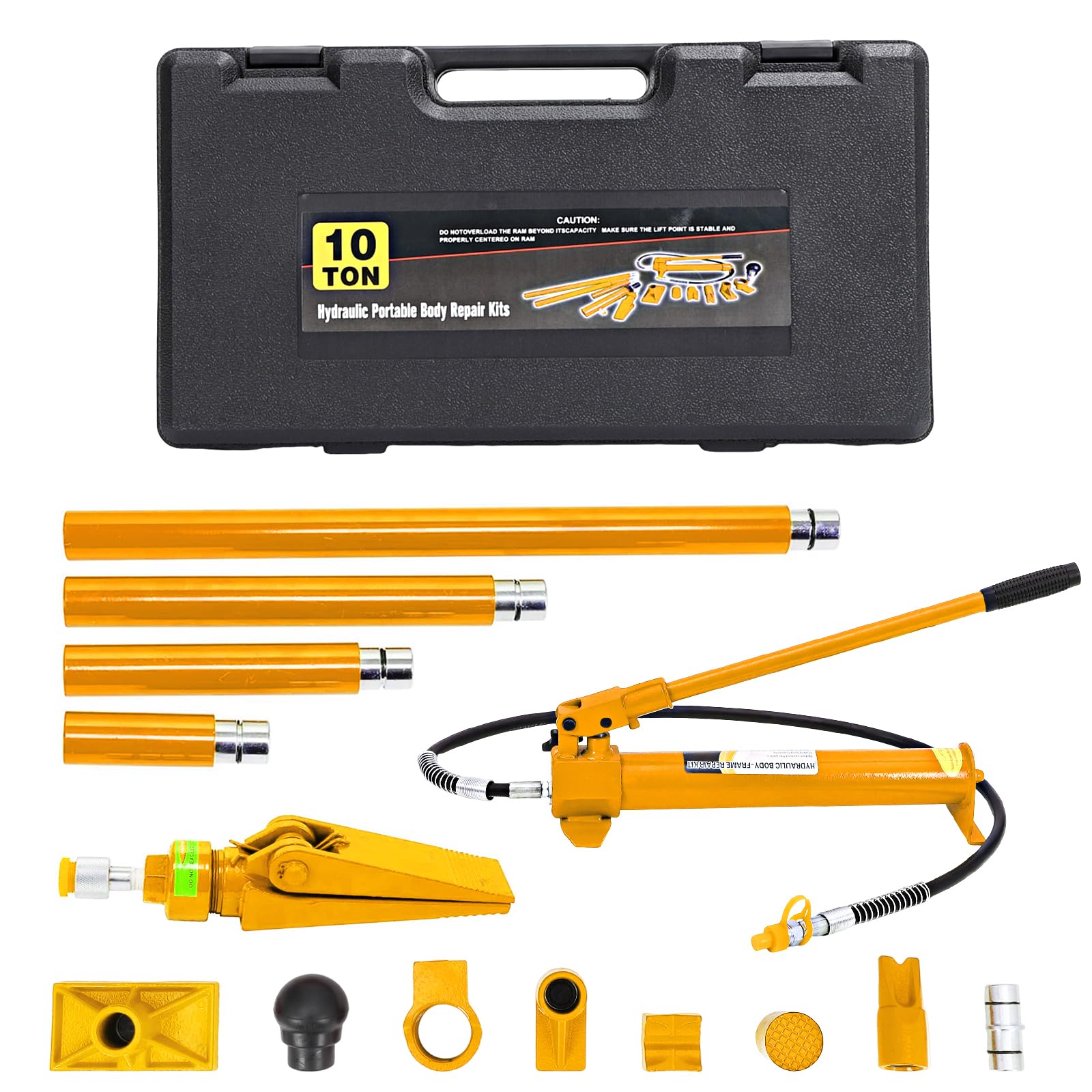 Porta Power Hydraulik-Kit 12 Tonnen mit Handpumpe & 1,4m Ölschlauch – Vielseitiges Aufsatz-Set für Karosserie-Richtarbeiten & Rahmeninstandsetzung – Für Auto, LKW, Werkstatt, Landwirtschaft