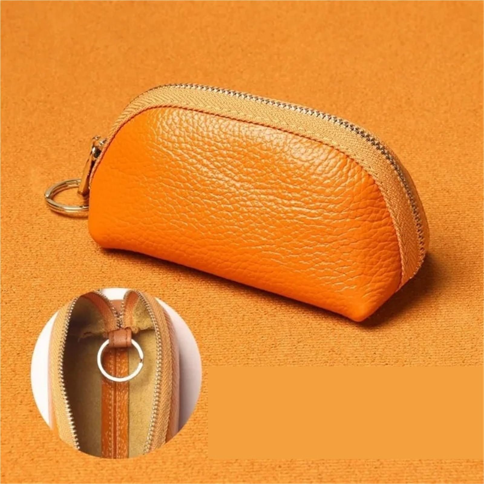 Schlüsseletuis, Unisex, große Kapazität, Reißverschluss, Schlüsseltasche, Leder, Schlüsseletui, Münzbörse, tragbarer Schlüsselanhänger, Münzgeldbörse, Geldbörse (schwarz)
