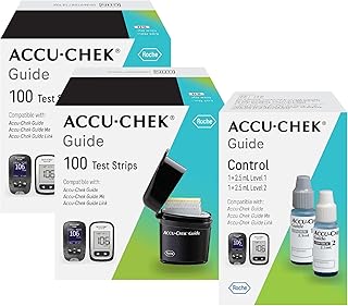 Accu-Chek Guide Glucose Test Strips Kit for Diabetic Blood Sugar Testing: 200 Test Strips and Control Solution