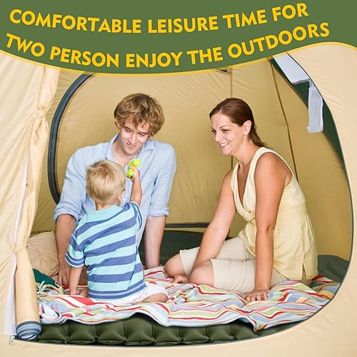 Miniatura 3 de Colchoneta de dormir para campamento, ultraligera autoinflable, colchón de camping con almohada, 78 x 47 pulgadas, 78 x 27 pulgadas, bomba de pie