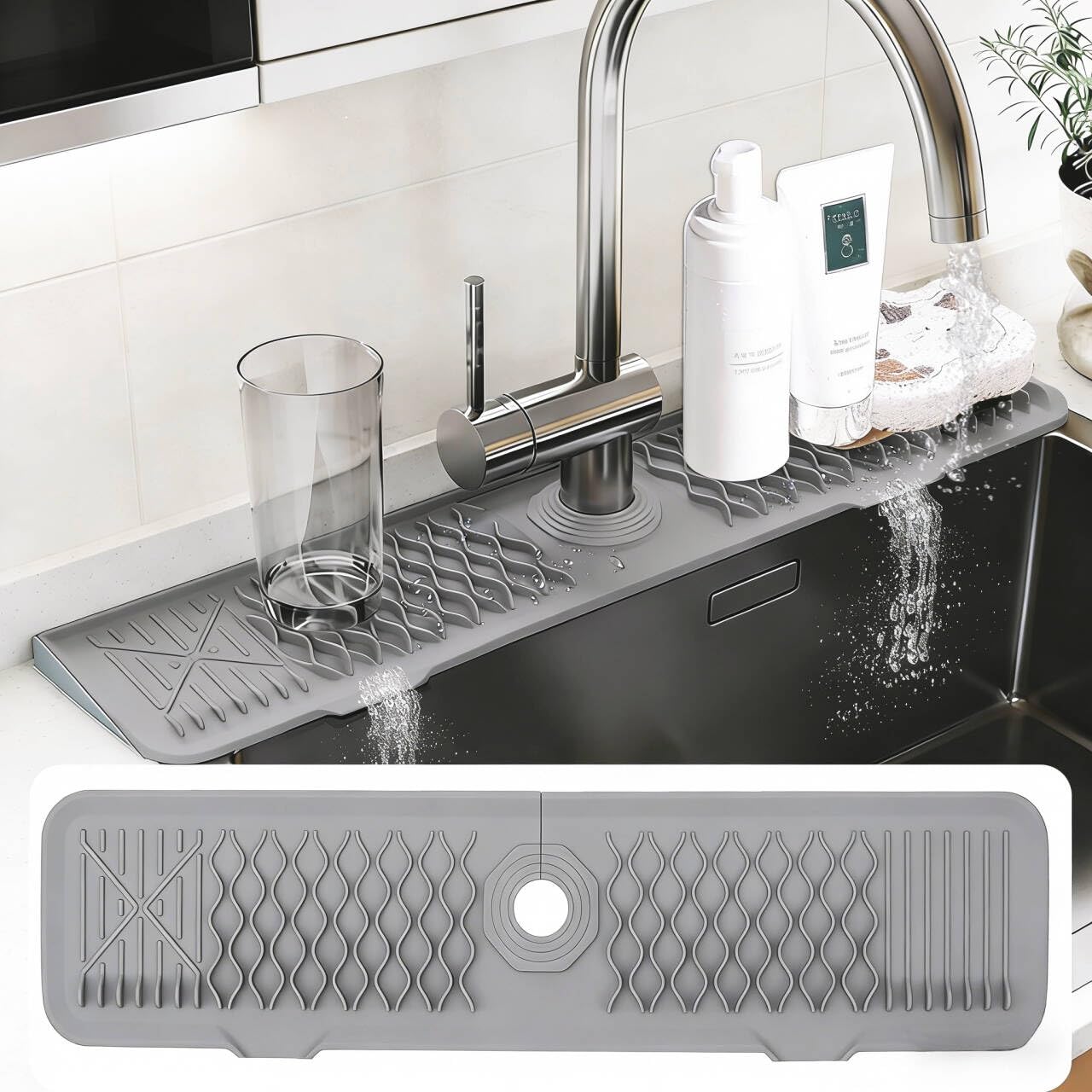 Kitchen Sink Splash Guard - Prevent Messes! -12 Kitchen Sink Splash Guard - Prevent Messes! -12