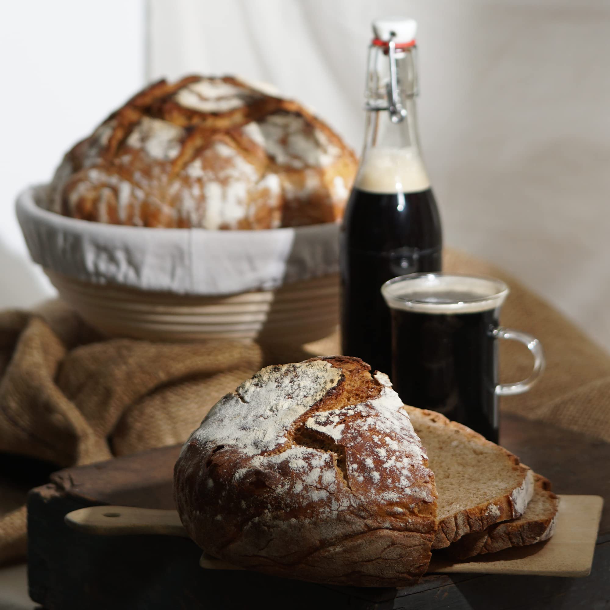 Bio Schwarzbier-Brot Brotbackmischung - Backmischung für Bierbrot - Bier Männergeschenk - Brotbackautomat geeignet - Bake with Love - (10er Pack)