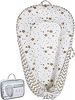 Vista 1 de Aila + Aiden Tumbona para bebé Tumbona infantil de algodón orgánico Tumbona reversible, ajustable y portátil para el suelo Uso supervisado