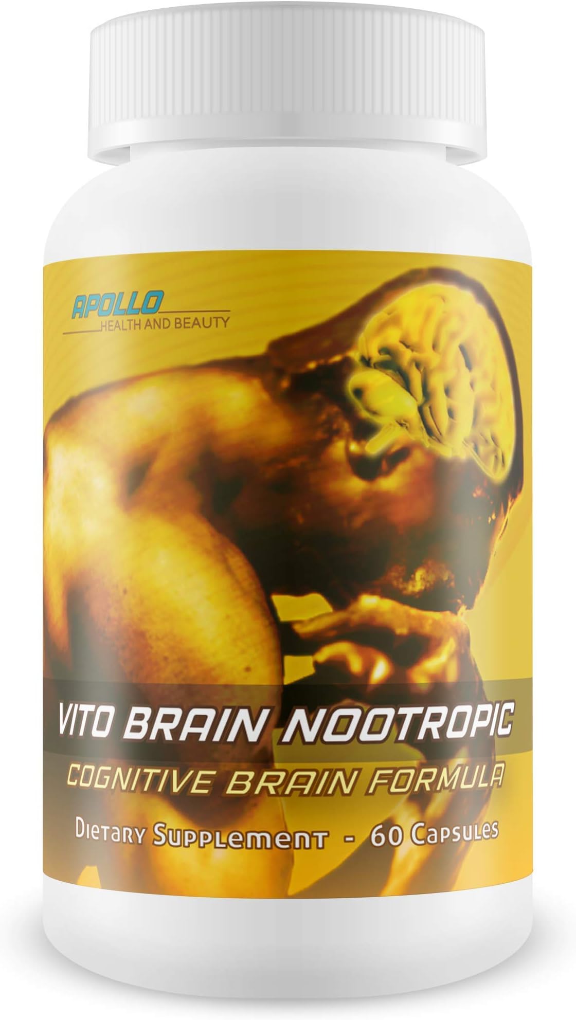 Vito Brain Supplement - Nootropic Cognitive Brain Formula - Support Higher Brain Function, Memory, and Reasoning Ability - Brain Pills - Achieve Apollo Mental Clarity with Apollo Health and Beauty