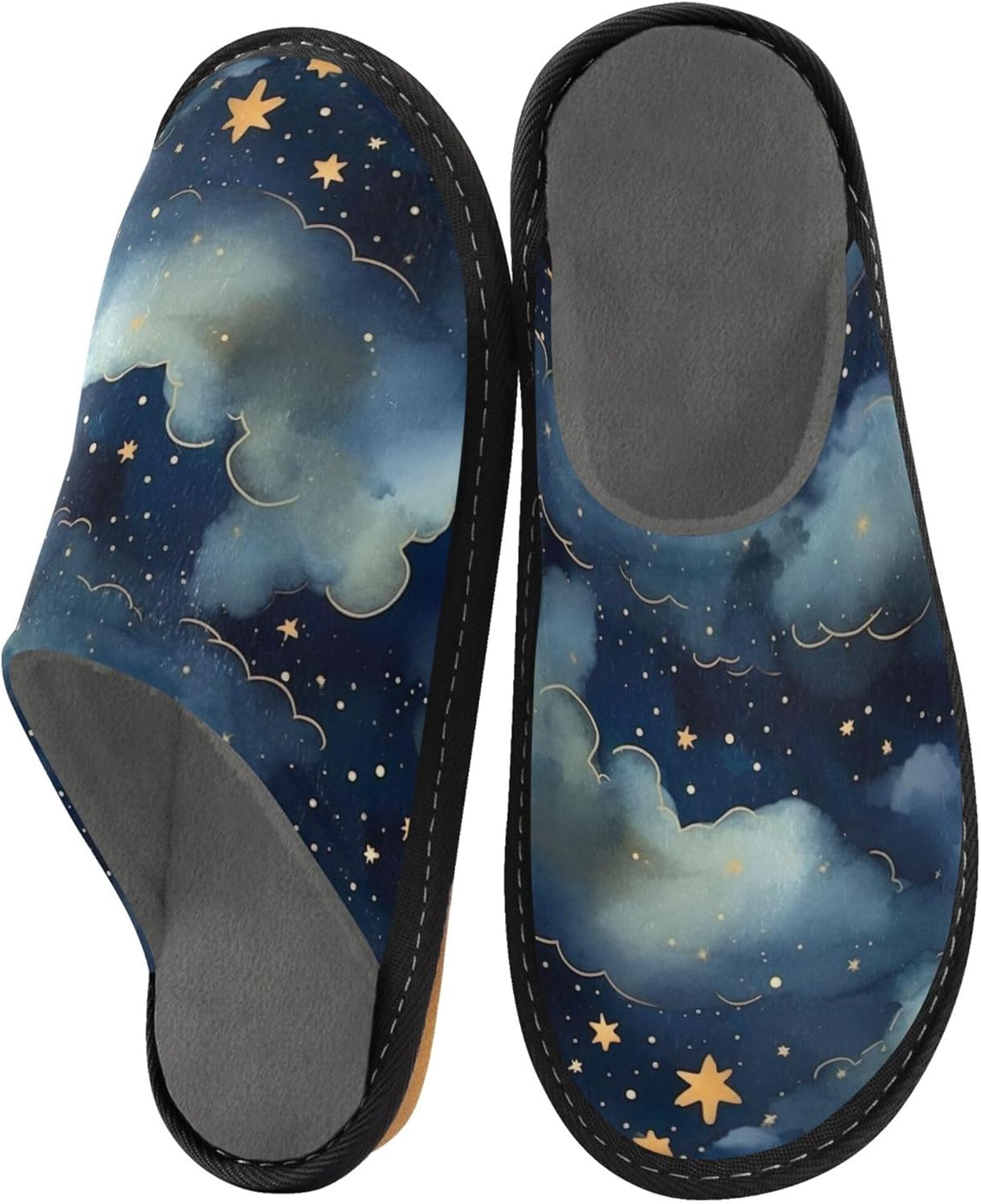 Nebula Star House Slippers – Cozy Fuzzy Slippers for Guests, Washable & Disposable, Perfect for Shoeless Home, Spa & Hotel Use A111061