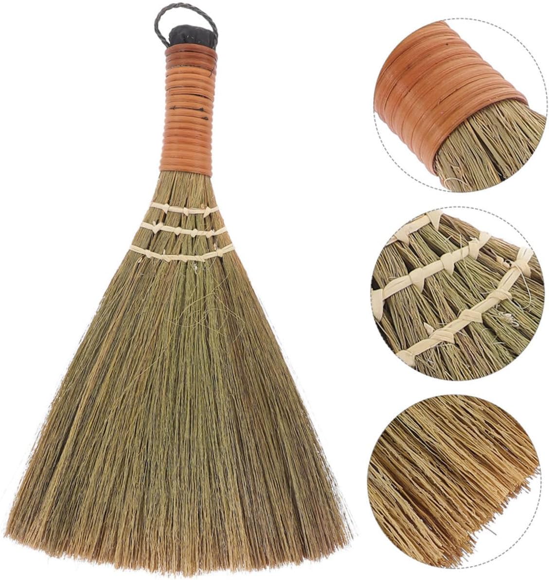 KICHOUSE 3pcs Lightweight Whisk Brooms for Gentle Sweeping of Wooden Floors Hand Brush with Hanging Loop Cleaning Tools for Home and Office Use
