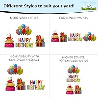 Vista 8 de Yard Expressions - Letrero de feliz cumpleaños con estacas para el patio, fácil de instalar, letrero grande de cumpleaños impermeable de 16