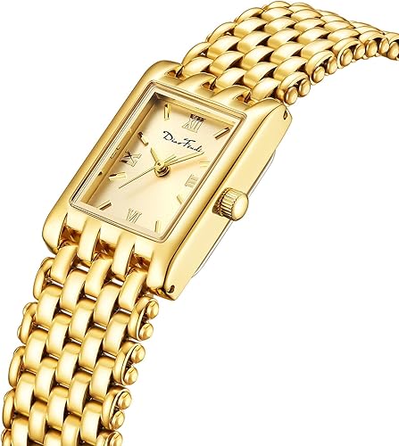 Miniatura 2 de Diaofendi Relojes dorados para mujer, relojes de pulsera de cuarzo de lujo para mujer, pulsera de acero inoxidable, reloj de moda vintage para