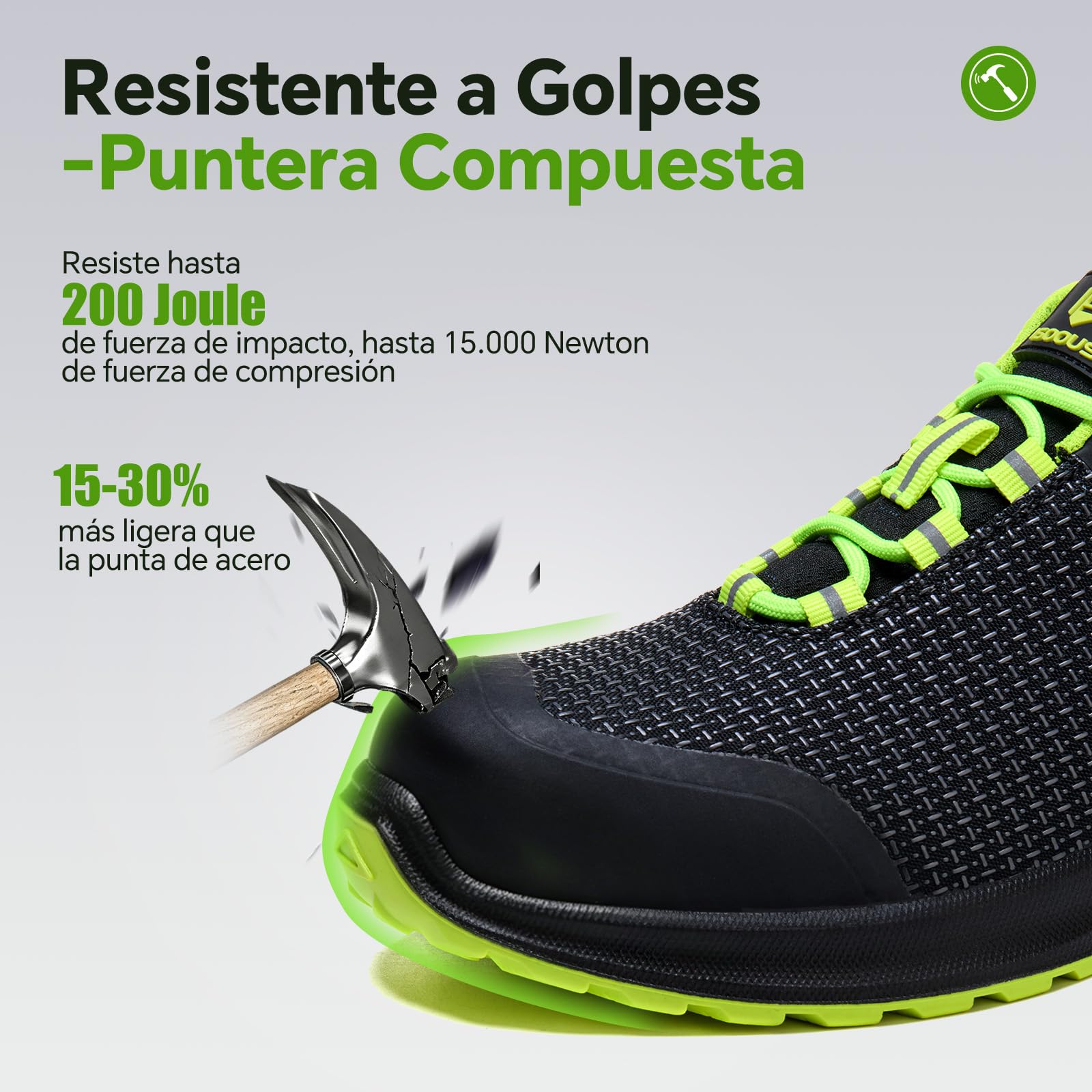 ISOOUS Zapatos de Seguridad Hombre Mujer Calzado Trabajo S3 ESD Impermeable