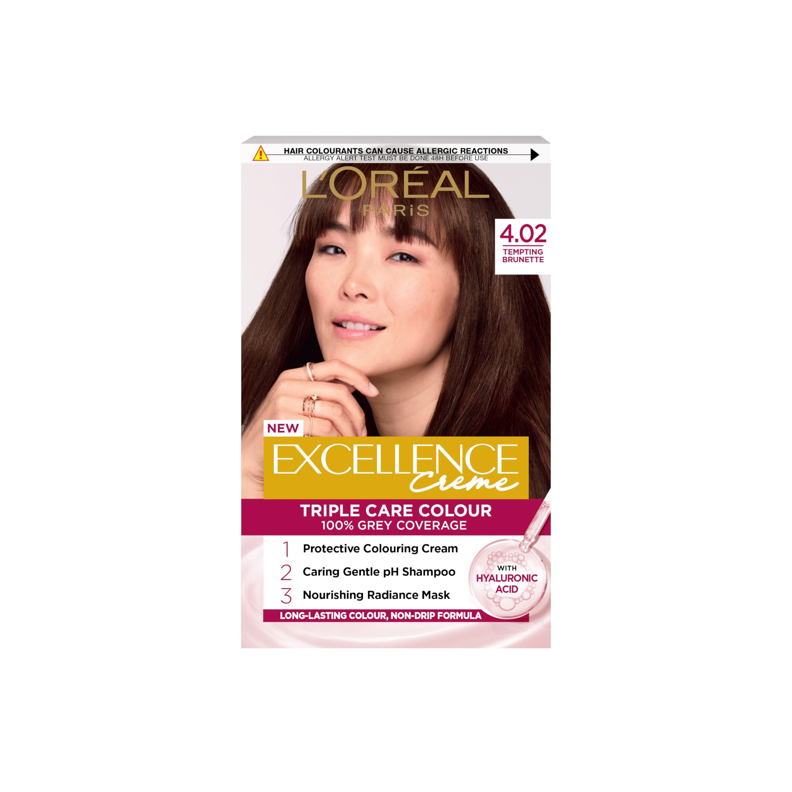 L’oréal Paris L'oreal Excellence Creme Permanent Hair Dye, 4.02 Tempting Brunette Brown