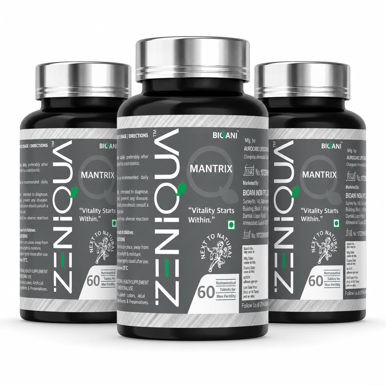 Mantrix Men’s Wellness Tablets | L-Carnitine, CoQ10, Selenium & Lycopene | Antioxidant Support, Energy & Reproductive Health Support | Daily Men’s Health Supplement | 60 Veg Tablets (Pack of 3)-image-16